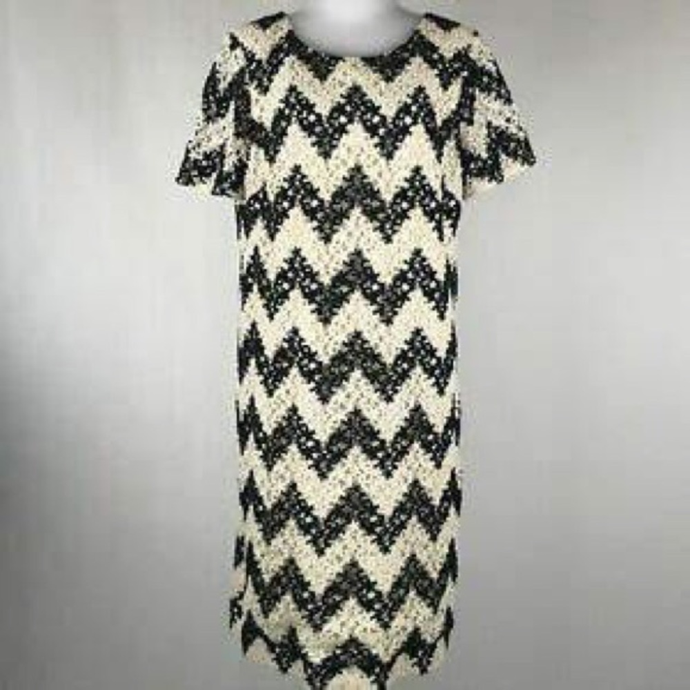 Talbots petite 6P chevron lace dress